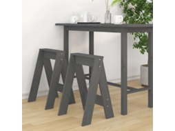 Vidaxl Bancos 2 Pcs 40x40x60 Cm Pinho Maciço Cinzento