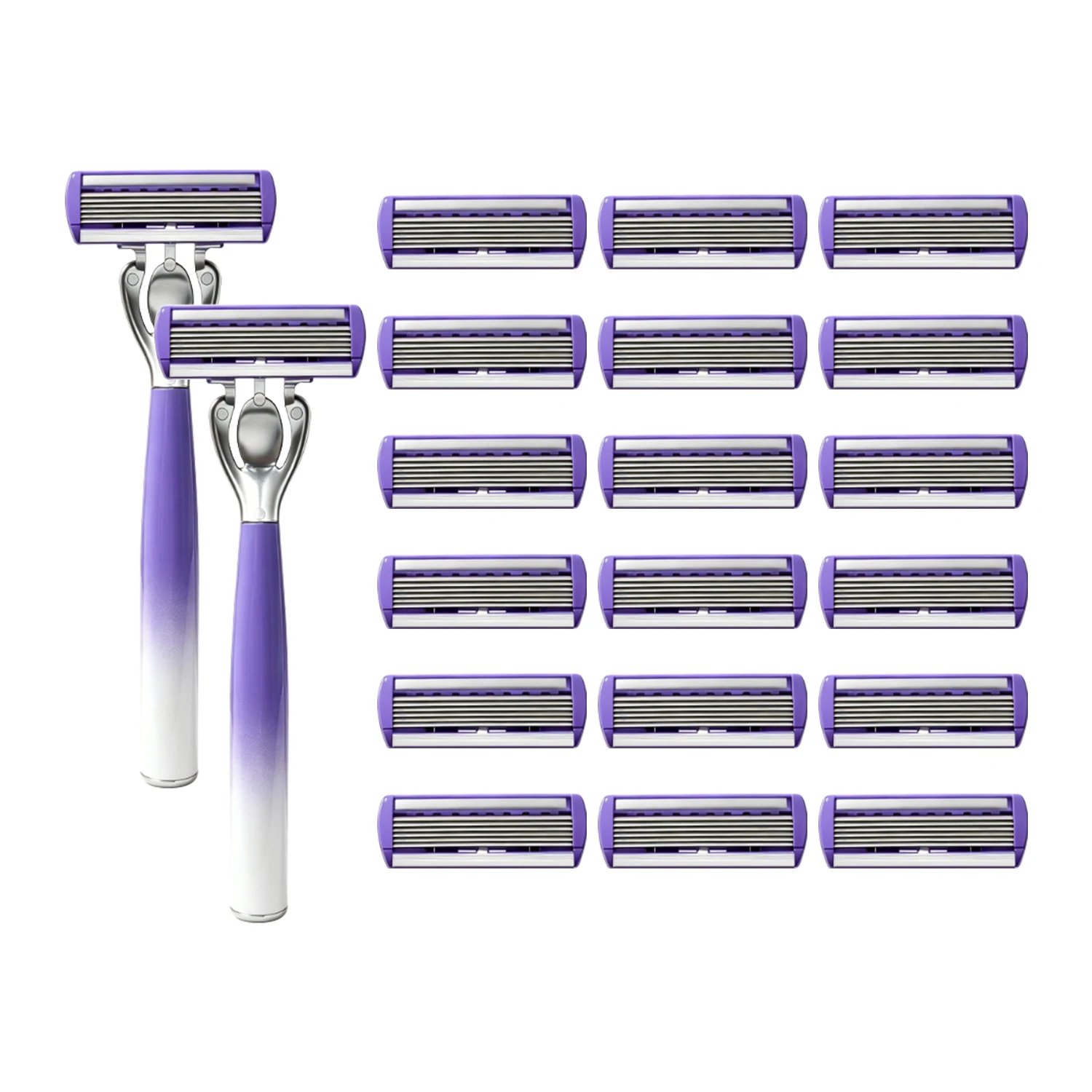 Aparelho De Barbear Manual Masculino Com 6 Lâminas De Precisão E Cabeças Substituíveis.