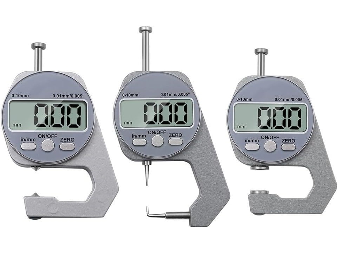 Richvibe Medidor De Espessura Digital 0 A 10 Mm Com 3 Tipos Pontas Em