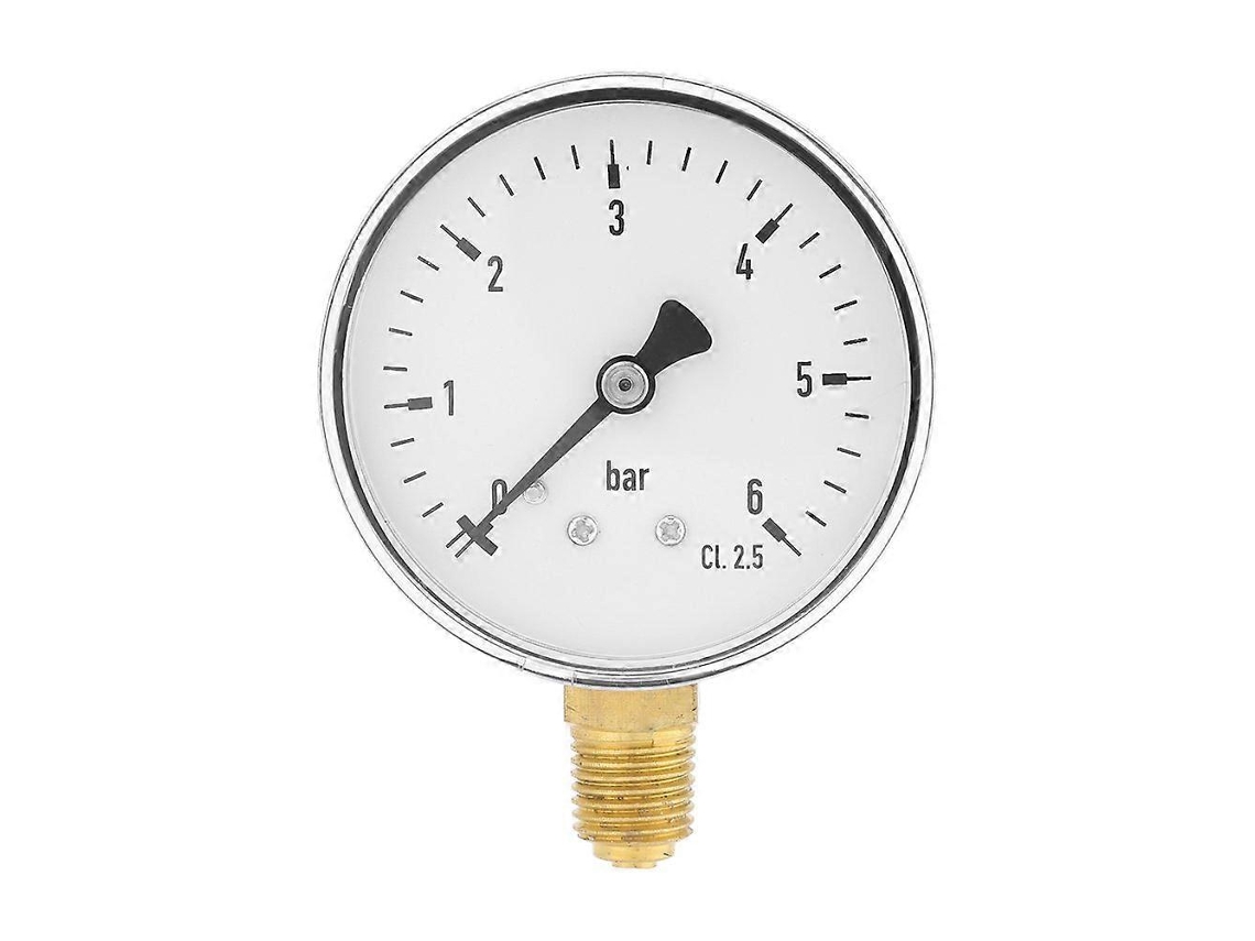Manômetro de Pressão Lateral 1/4'' Npt 0 6 Bar para Água Ar Óleo Dial 6cm Exterior Metal Estável
