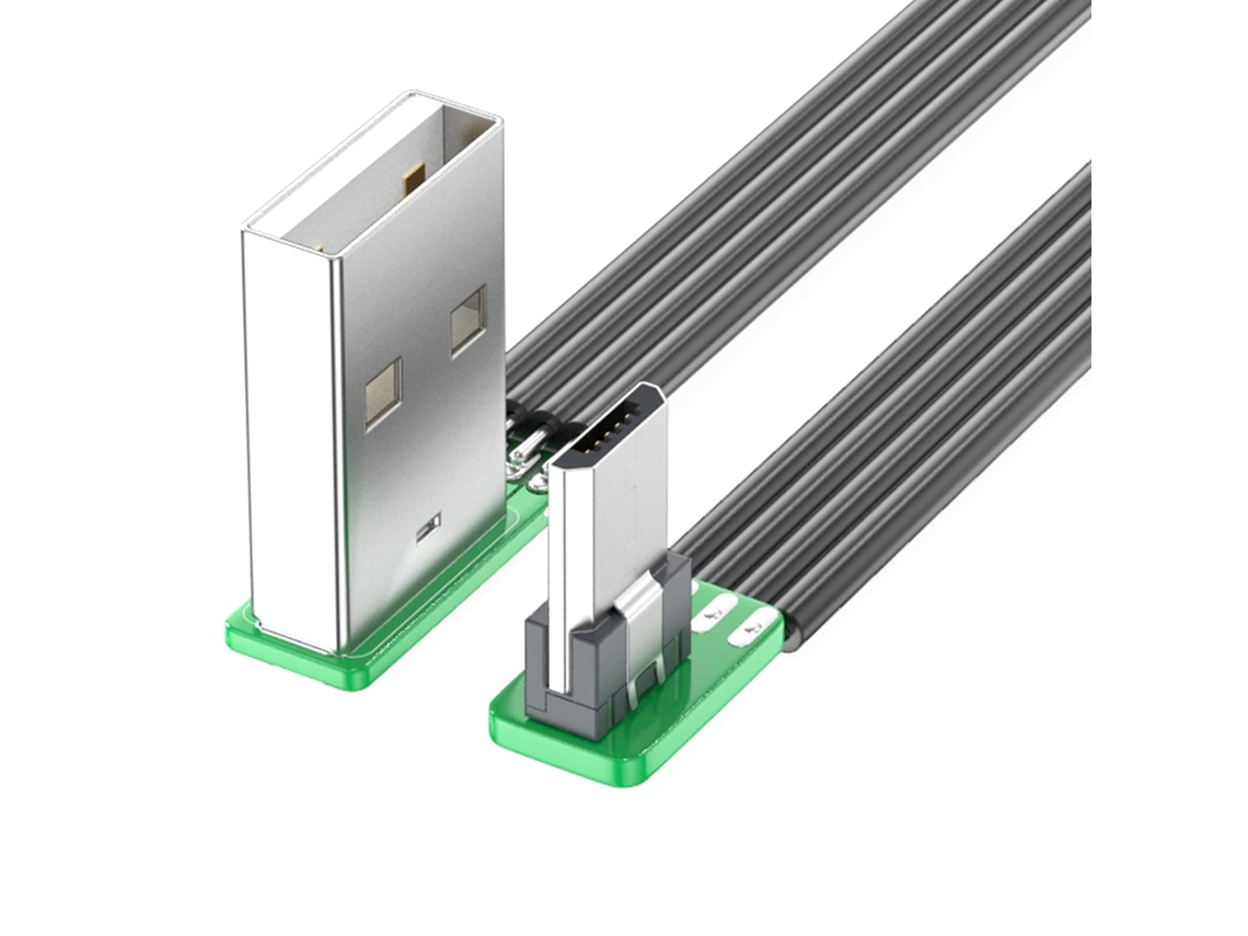 Cabo Usb Para Micro Usb Com Ângulo De 90 Graus Para Carregamento Eletrônico
