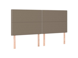 Conjunto 1 Cabeceira Vidaxl Marrom-acinzentado Tecido (200 X 5 X 128 Cm)