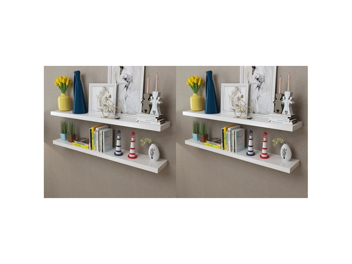 Vidaxl Prateleiras De Parede 4 Pcs Branco 120 Cm