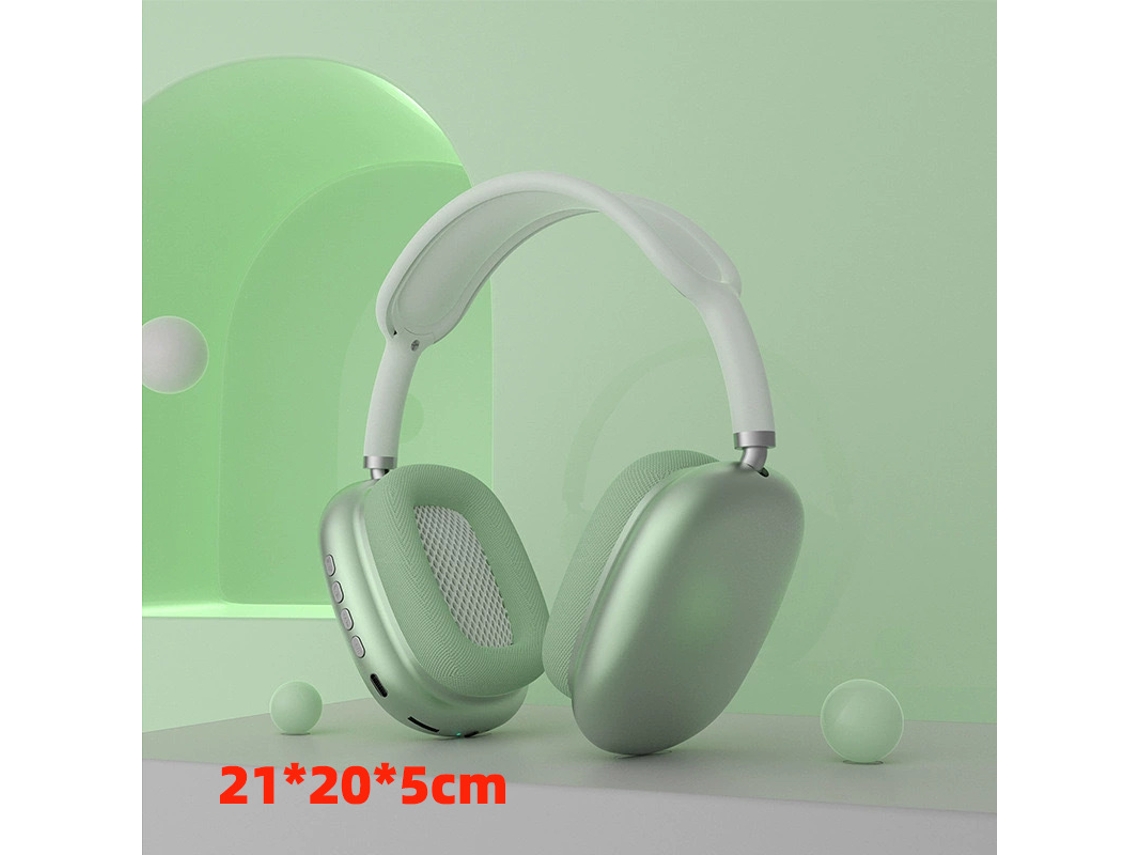 Fone De Ouvido Sem Fio Bluetooth P9 Pro Max, Sem Dor Quando Usado Por Muito Tempo, Verde Esmeralda Ushion