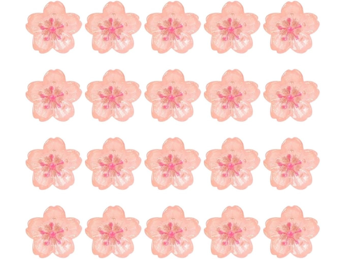 Hanabass Conjunto De 20-tachinhas Decorativas Em Formato Flor Rosa, Estilo Elegante, Em Resina E Metal, Para Fixar Notas