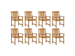Cadeiras De Jardim 8 Pcs Madeira De Acãcia Maciã§a DKD HOME DECOR