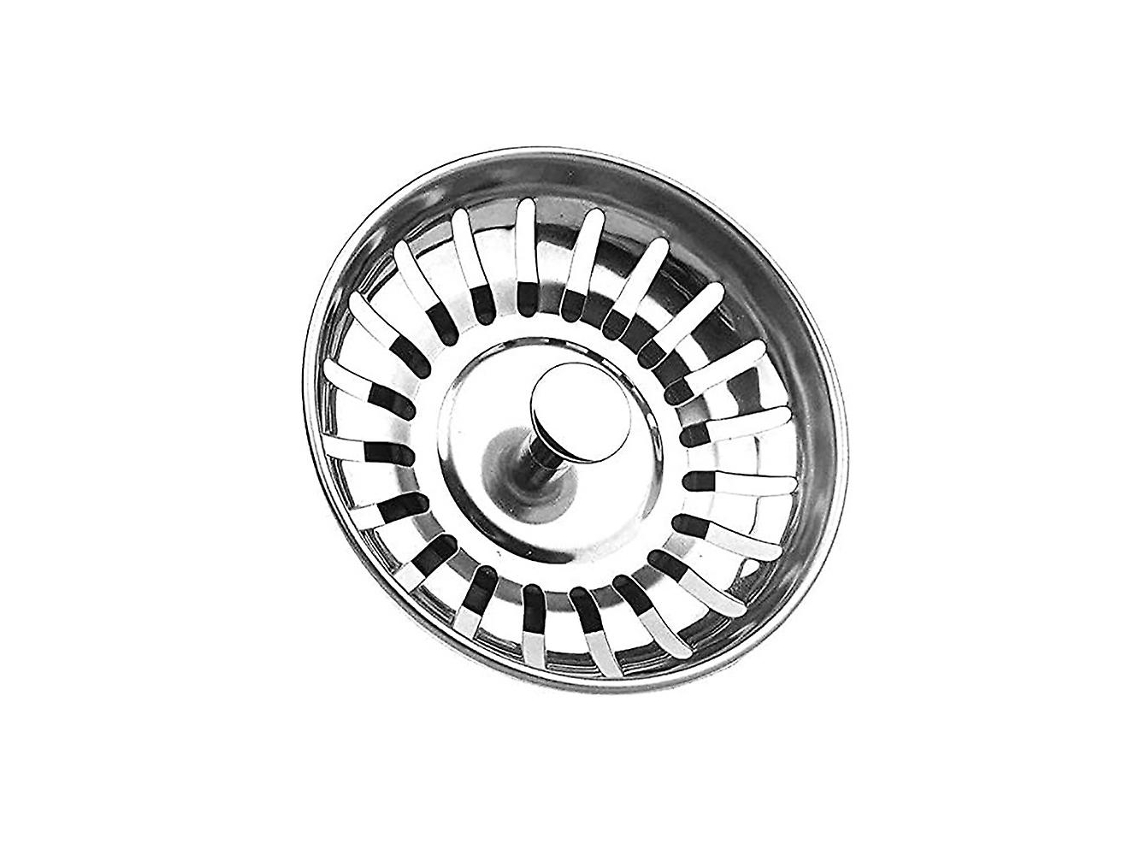 Colador de Fregadero com Tampa, 78mm, Antiobstrução, Aço Inoxidável 304, Dupla Função, para Cozinha e Banheiro