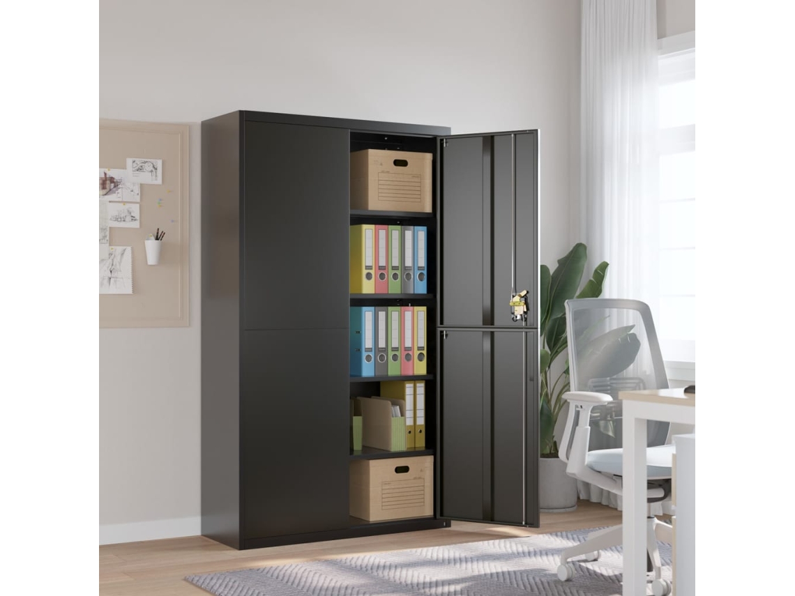 Vidaxl Arquivador 105x40x180 Cm Aço Preto