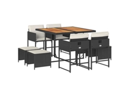 Garden Dining Set, Garden Dining Sets Vidaxl Preto Rattan / Vime (n/a)