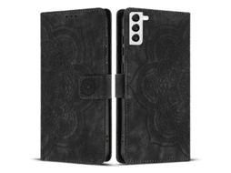 Capa De Celular De Couro Fosco Retrô Com Estampa De Mandala