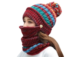 Conjunto 2026 de Gorro 3 em 1, com Forro Polar e Pompom | S/MARCA