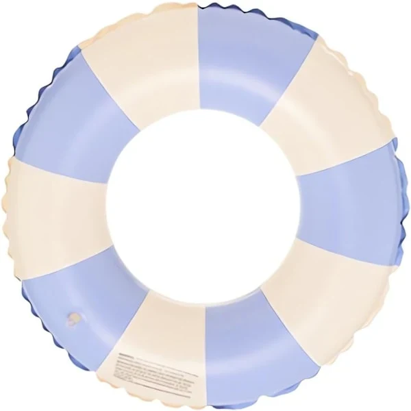 Boia Inflável Qd Para Adultos, Boia De Piscina, Boia Inflável Retrô Listrada Em Pvc Para Piscina, Azul.