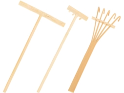 Kit de 1 Mini Rastelo de Bambu para Areia. Rastelo Pequeno, Prático e Suave para Jardinagem. Acessório Elegante para CHABERLU