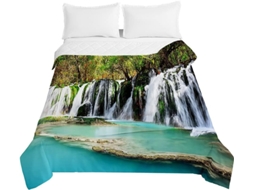 Colcha Acolchoada Fansu Capa de Cama Manta para Ar Condicionado Edredom Conjunto Sofá com Estampa 3d Cachoeira
