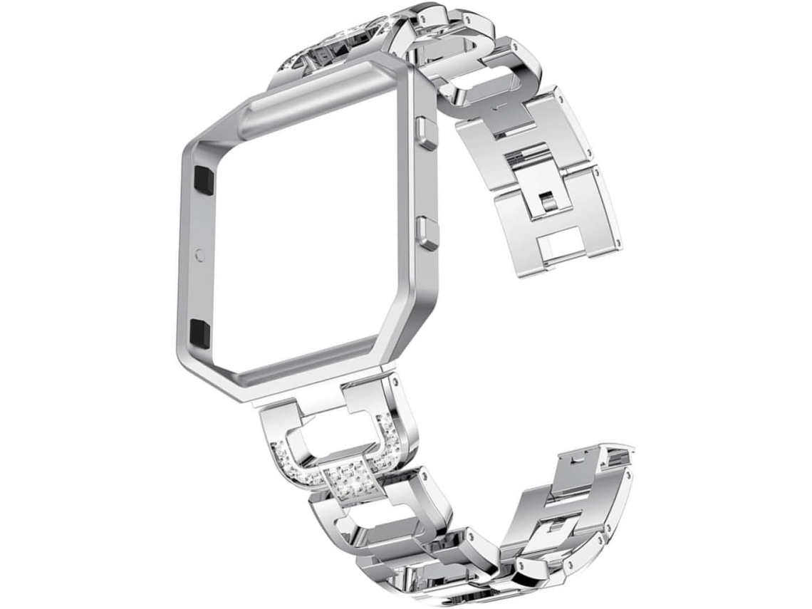 Pulseira De Aço Inoxidável Prateada Para Smartwatch, Compatível Com