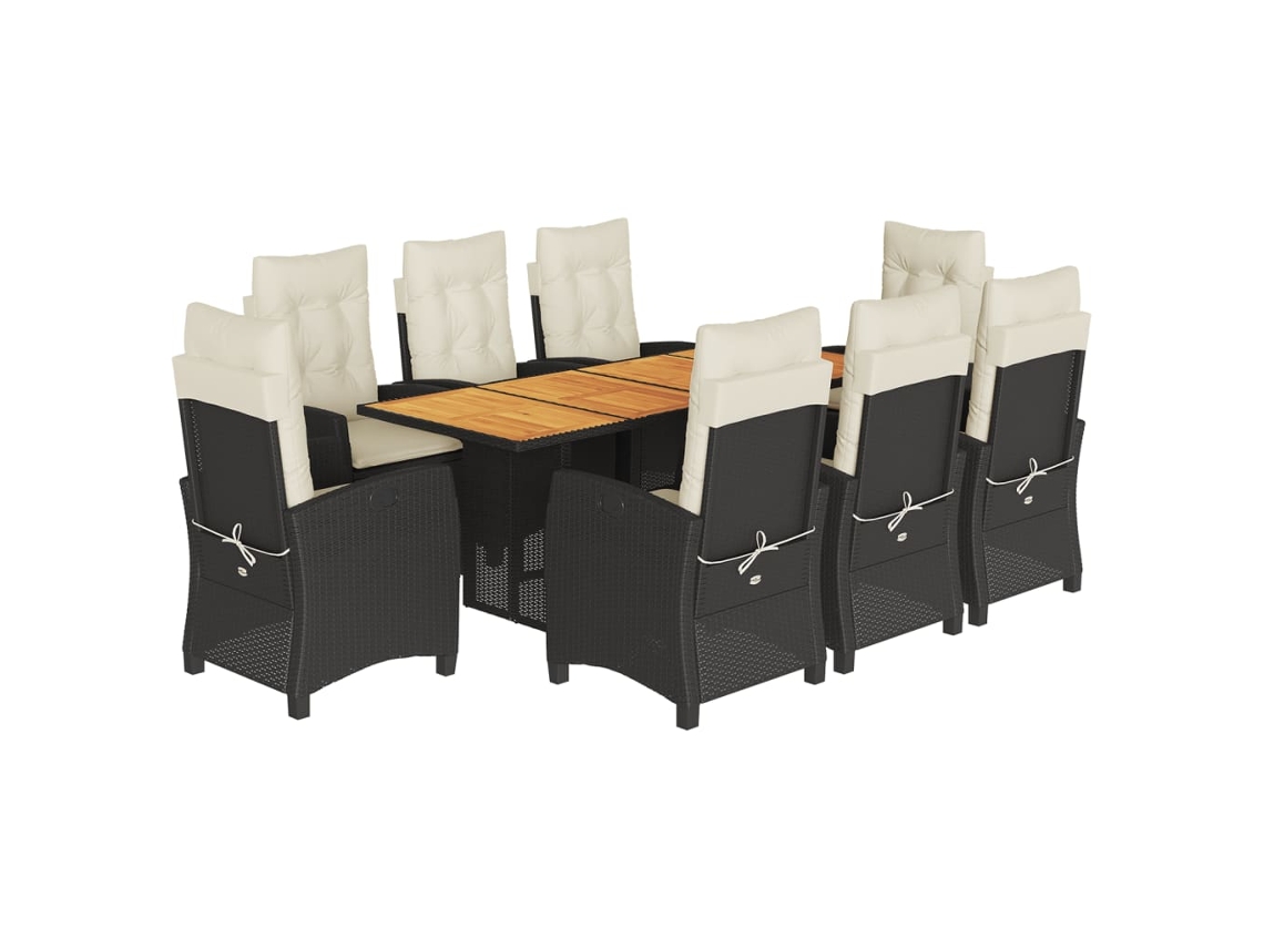 Garden Dining Set, Garden Dining Sets Vidaxl Preto Rattan / Vime (n/a)