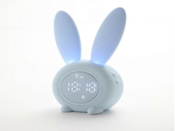 Despertador infantil Lurelia com estampa de coelho, recarregável via USB, sensor de toque, 5 noites de duração para crianças.