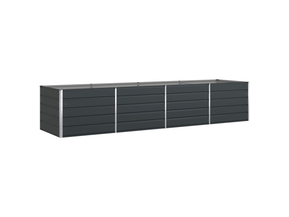 Floreira Antracite 385 X 100 X 75 Cm Aço Galvanizado VIDAXL