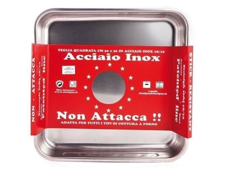 Assadeira Alta Panela De Aço 36 X 36 Cm Inox Antiaderente Multiuso Steel Pan