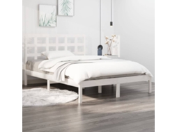 Estrutura De Cama King 150x200 Cm Madeira Maciça Branco