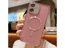 Capa De Tpu Para Iphone 16 - Glitter - Acabamento Eletroplástico - Magsafe