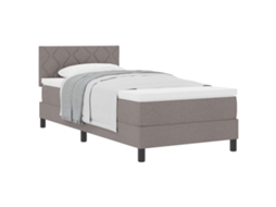 Cama Box com Colchão Cinzento Acastanhado Tecido MAISON EXCLUSIVE 100x200 cm