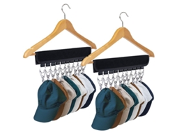 Porta Gorros Para Gorras De Béisbol Organizador De Gorros Para Colgador Y Armario (2 Piezas Negro)