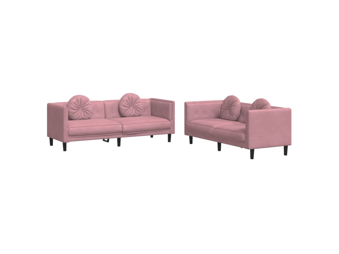 Maison Exclusive - 2 Pcs Conjunto De Sofás Com Almofadas Veludo Rosa