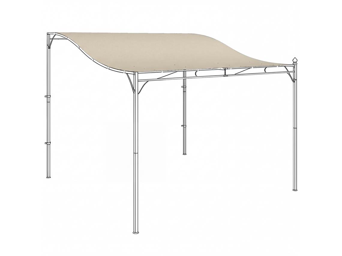 Telhado Substituição Creme 298x293cm, 3x3m, Vela Sol, Pérgola. Ge