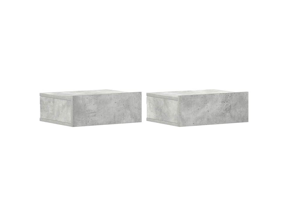 Floating Nightstand, Floating Nightstands Vidaxl Cinzeto Madeira Processada (n/a)