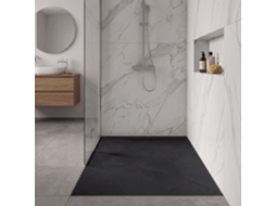 Base de Duche Espatulada MIRLO Koral Preta 100x90 Cm com Grade da Mesma Cor