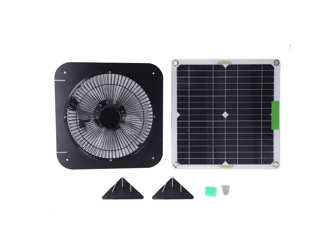 Painel Solar 100w com Base Ventilador para Casas de Animais