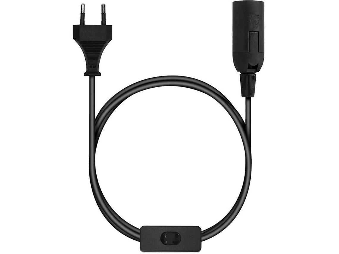 Soquete E27 Com Cabo - Suporte Para Lâmpada De Alimentação, Tomada Elétrica E Interruptor 1,8 M hk
