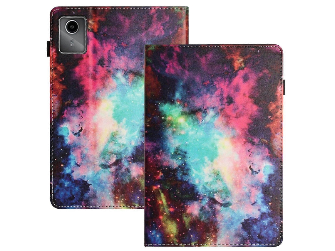Capa De Couro Inteligente Para Tablet Lenovo Tab M11 Com Textura De Lichia E Costura.