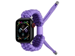 Bracelete para Smartwatch de feijão de silicone liso elástico para Apple Watch Ultra 49 mm (roxo claro)