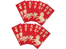 60 Envelopes Vermelhos Chineses Com Glitter - Envelopes Da Sorte Para Dinheiro