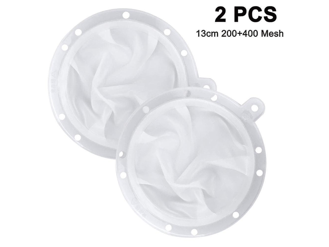 2 Peneiras de Bocal, Peneira de Filtro de Nylon para Bocal de 13cm e 15cm, Malha 200+400, Material Nylon+PP, 13 cm