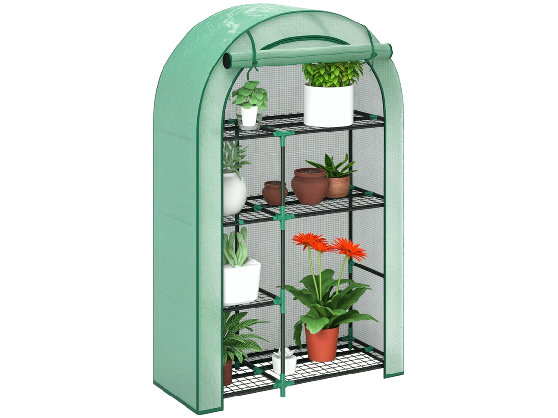 Prateleira de parede 4 níveis com porta de abrir, aço e PE 100x45x160 cm verde BTFORUS