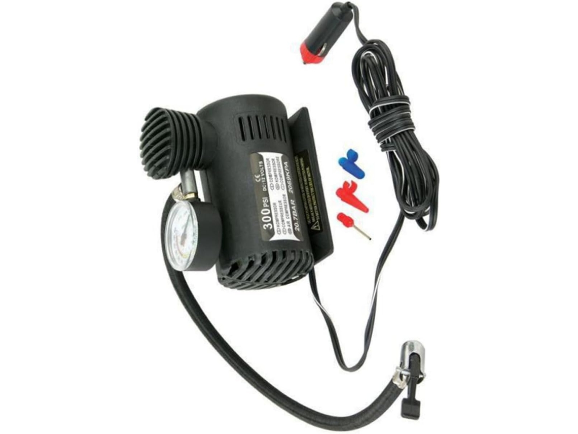 Inflador De Pneus De Carro Com Manômetro, Compressor De Ar Para Bicicleta, Motocicleta E Barco.