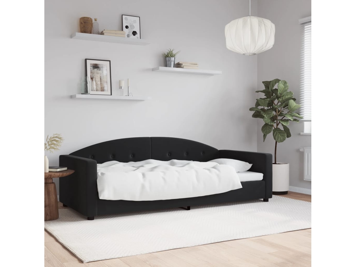 Vidaxl Sofá-cama 90x200 Cm Veludo Preto