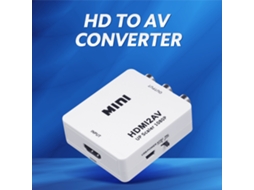 Conversor De Hd Para Av 1080p Sinal Digital Para Vídeo Rca Suporta Ntsc/pal Branco