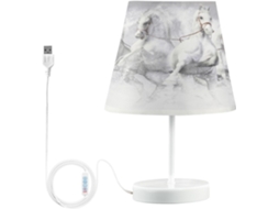 Abajur De Cabeceira Com Cavalos Na Neve, Ideal Para Quarto, Mesa De Cabeceira, Escrivaninha, Sala De Estar, Dormitório E