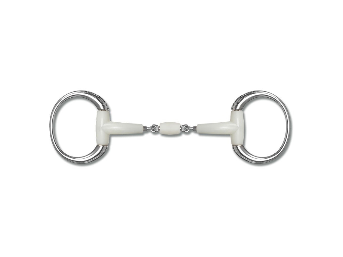 Snaffle Duplo Contour Eggbutt 1.6 Cm Prateado 14.5 Cmhappy Mouth