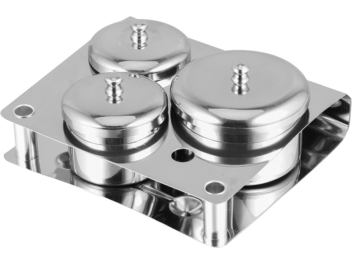 Conjunto de 3 Tigelas Multiuso com Tampas de Aço Inoxidável, Panela