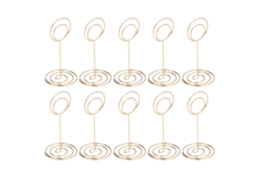 Conjunto de 10 suportes para números de mesa com base redonda, acabamento galvanizado, formato elegante e delicado BRILVIBERA