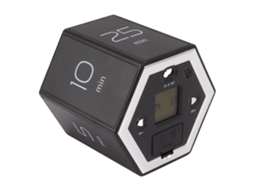 Cronômetro hexagonal virável com alarme silencioso magnético LCD para cozinhar, estudar branco S/MARCA