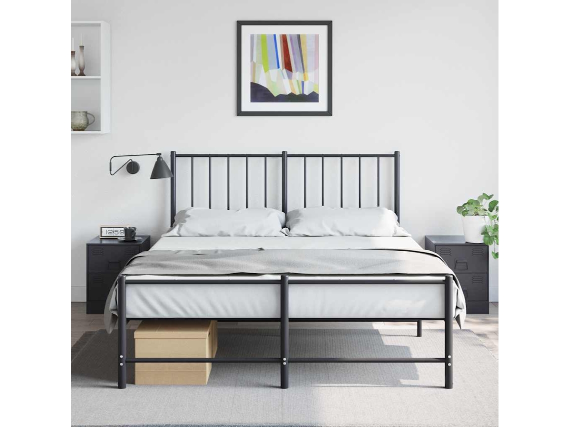Vidaxl Mesas De Cabeceira 2 Pcs 34,5x39x44 Cm Aço Preto