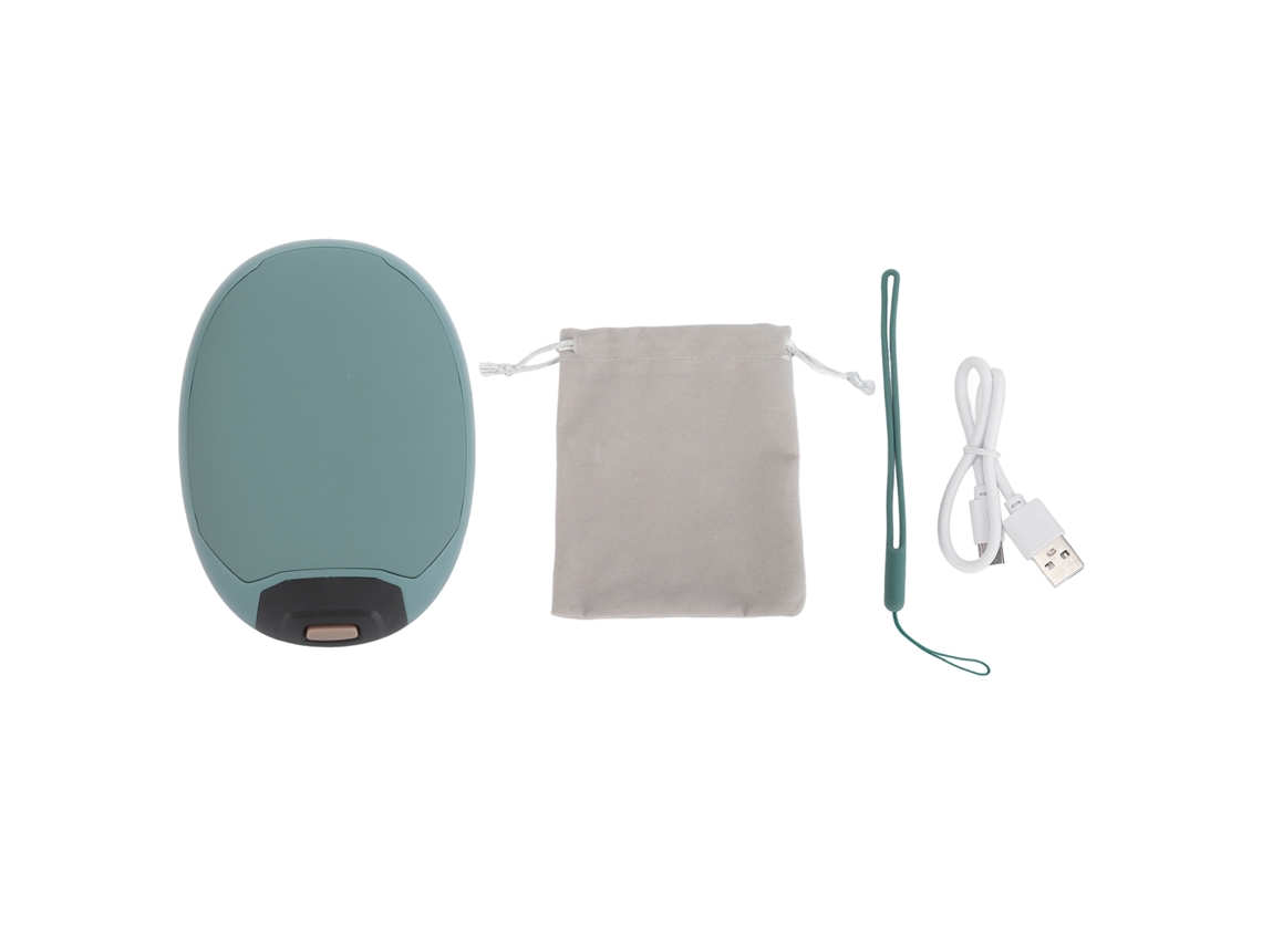 Calentador de Manos Recargable Portátil Cute Con Pantalla Lcd 3 Niveles, Carga Rápida Usb Y Banco de Energía Verde
