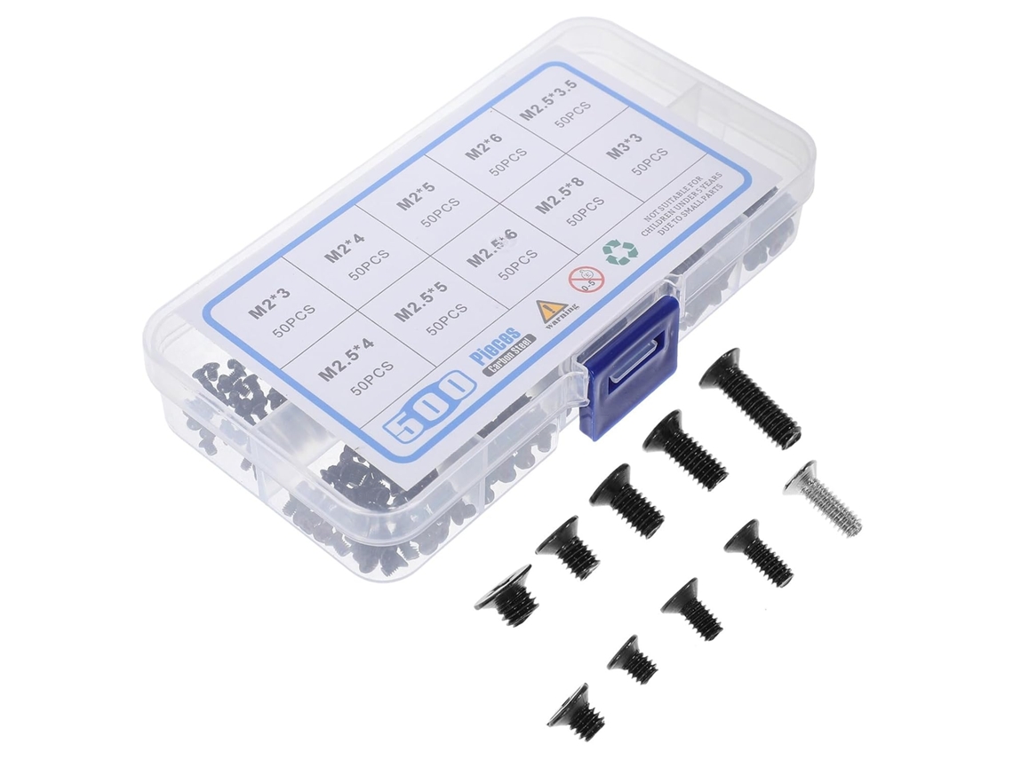 Kit Com 500 Parafusos De Aço Carbono Para Laptop