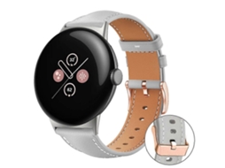 Pulseira De Couro Vegano De Grão Fino Com Fivela Dourada Rosê E Estampa De Tubarão Preto Da Xdfind Para Google Pixel Watch 4 / 3 / 2 / 1 (41 Mm)